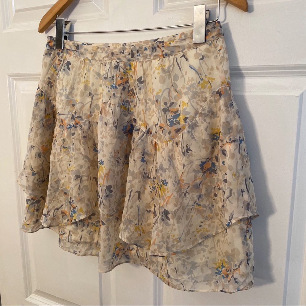 Eliot Madewell Silk Floral Print Skirt Size 4 - Picture 3 of 6